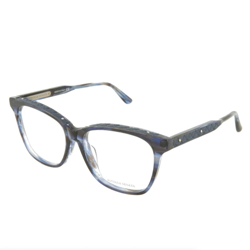 Bottega Veneta Unisex Blue and Grey Square Eyeglasses!